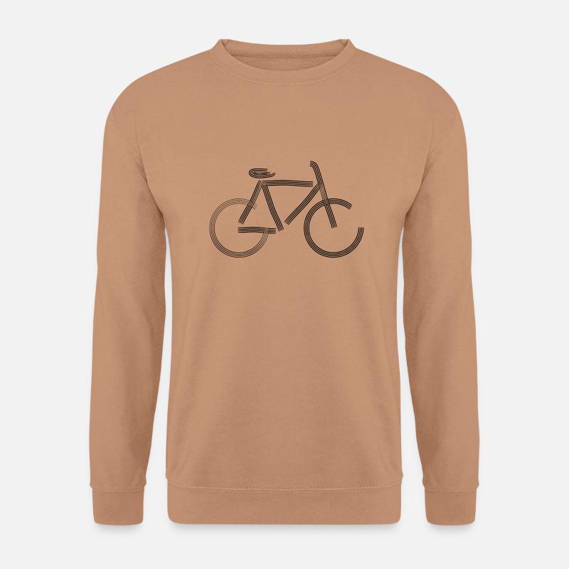 gestreiftes Fahrrad - Unisex Pullover - Mocca