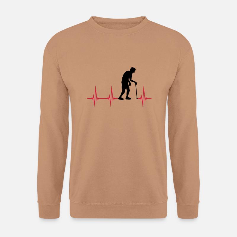 Herzschlag EKG Opa - Unisex Pullover - Mocca