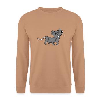 Souris épuisée triste désespérément fatiguée souffrance douce - Sweat-shirt Unisexe - moka - Devant - Alina (178cm) & Michal (187cm)