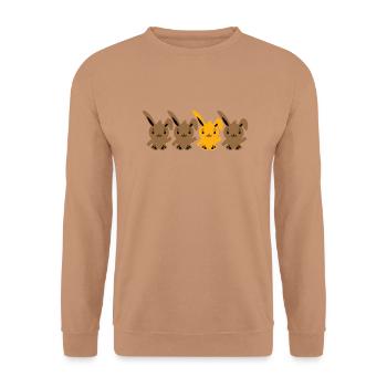 4 Bunny Friends Difference Be Different Different - Unisex Sweatshirt - mocha - Front - Alina (178cm) & Michal (187cm)