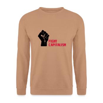 Fight Capitalism - Unisex Pullover - Mocca - Vorne - Alina (178cm) & Michal (187cm)