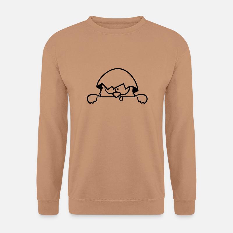 Verrücktes Küken hinter Mauer - Unisex Pullover - Mocca
