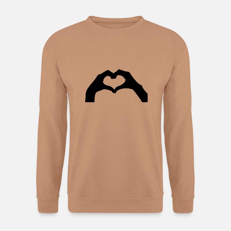 finger herz - Unisex Pullover - Mocca