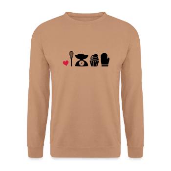 faire cuire au four - Sweat-shirt Unisexe - moka - Devant - Alina (178cm) & Michal (187cm)