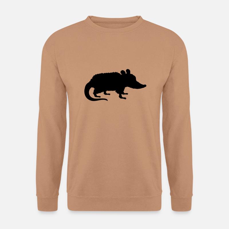Silhouette Opossum Design - Unisex Pullover - Mocca