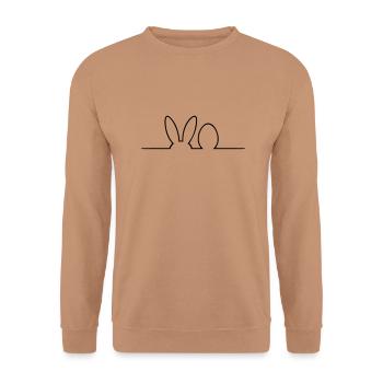 Ostern Silhouette - Unisex Pullover - Mocca - Vorne - Alina (178cm) & Michal (187cm)