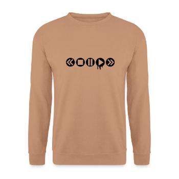 play_it___f1 - Unisex Pullover - Mocca - Vorne - Alina (178cm) & Michal (187cm)