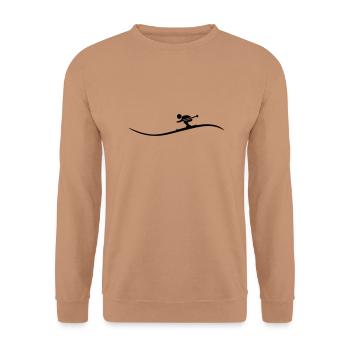 Sport - Skifahrer - Unisex Pullover - Mocca - Vorne - Alina (178cm) & Michal (187cm)