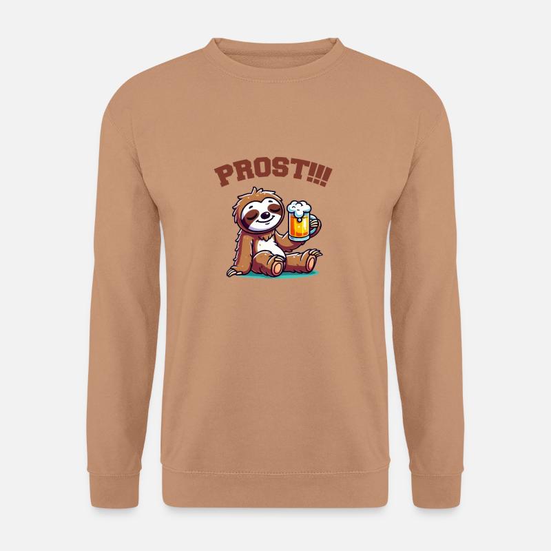 faultier bier comic - Unisex Pullover - Mocca