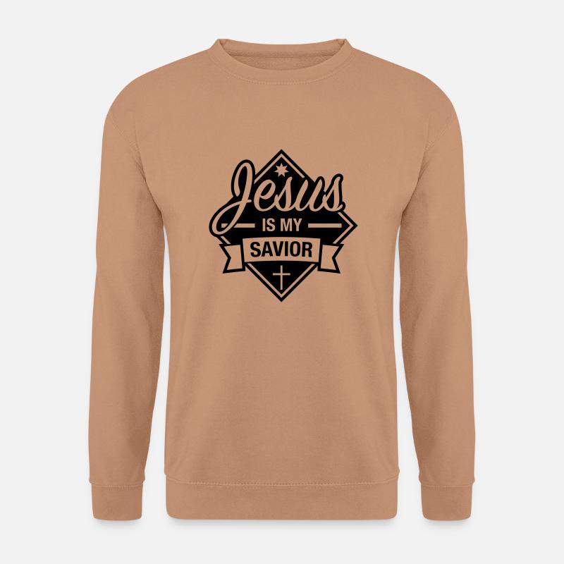 jesus_is_my_savior_1_f1_ - Unisex Pullover - Mocca