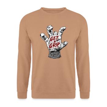 Fang dich zusammen, Hand Brüder in den Waffen - Unisex Pullover - Mocca - Vorne - Alina (178cm) & Michal (187cm)