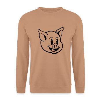 pig_comic_t1 - Sweat-shirt Unisexe - moka - Devant - Alina (178cm) & Michal (187cm)