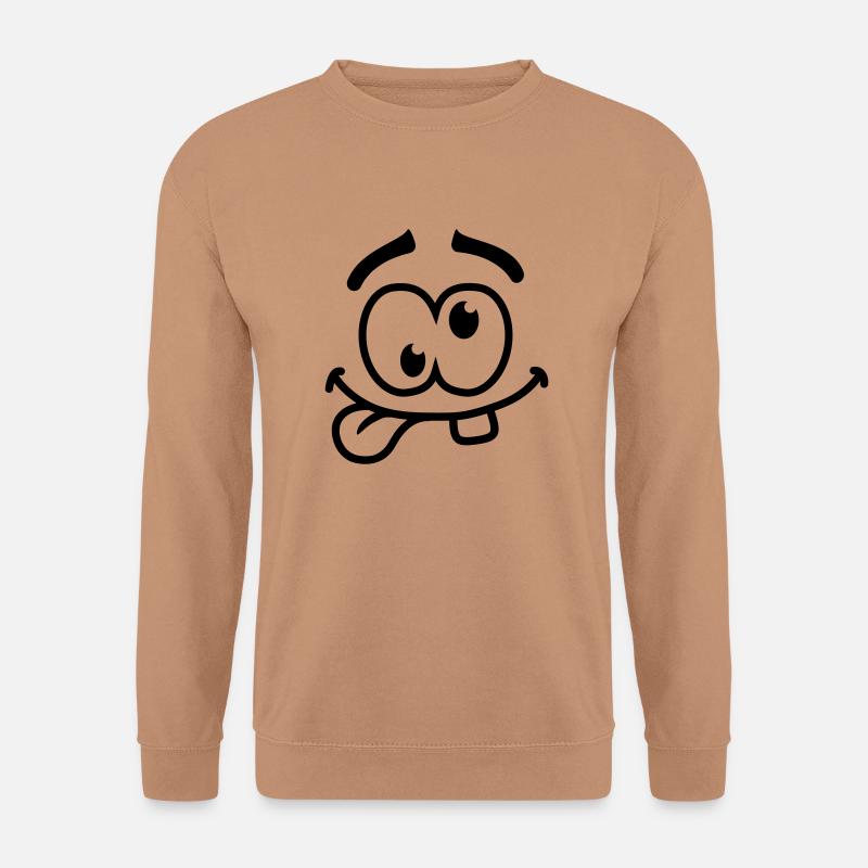 Crazy Smiley Face - Unisex Pullover - Mocca