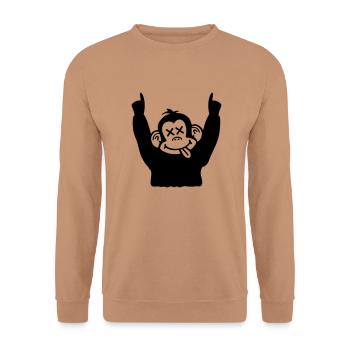 party_monkey_pi1 - Sweat-shirt Unisexe - moka - Devant - Alina (178cm) & Michal (187cm)
