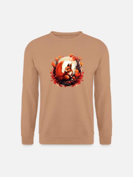 Herbstliches Eichhörnchen Natur Design - Unisex Pullover - Mocca