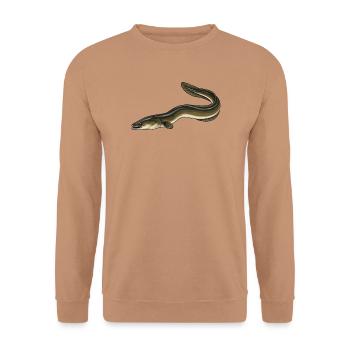 Aal Angeln - Unisex Pullover - Mocca - Vorne - Alina (178cm) & Michal (187cm)