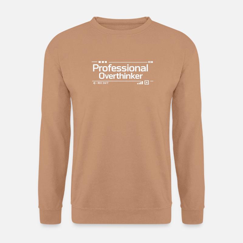 PROFESSIONAL OVERTHINKER Nerd - Unisex Pullover - Mocca