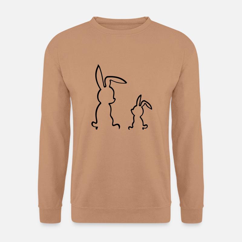 Osten - Zwei Hasen - Unisex Pullover - Mocca