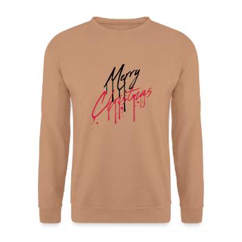drop graffiti design cool have a merry christma - Unisex Sweatshirt - mocha - Front - Alina (178cm) & Michal (187cm)