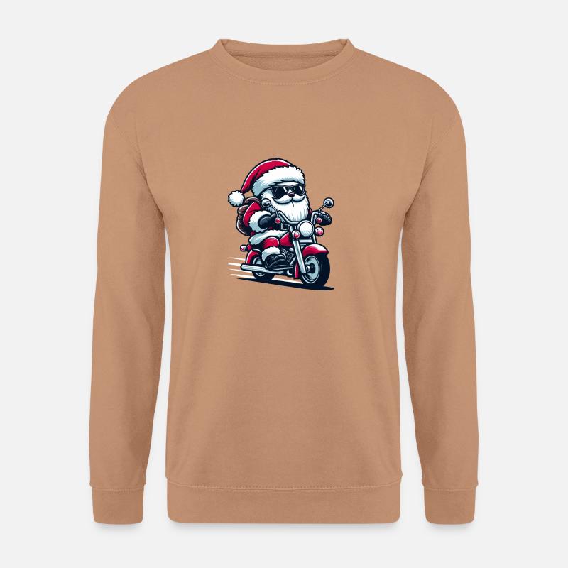 Santa Claus Biker - Unisex Pullover - Mocca