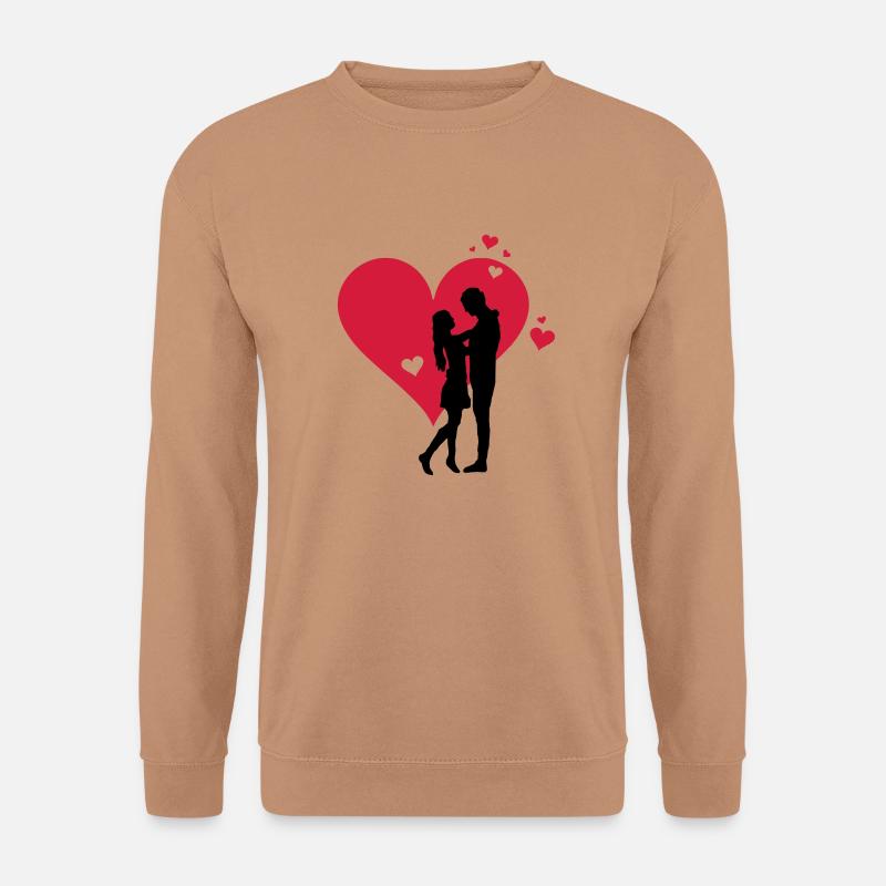 Liebe - Paar Herz - Unisex Pullover - Mocca