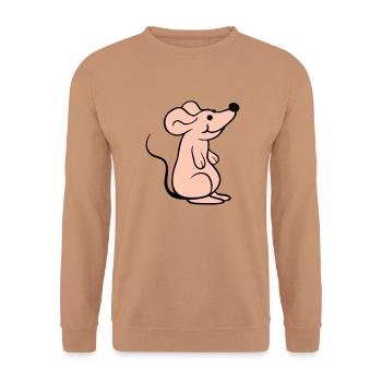 Mouse Mouse Cute Little Rat Rodent Friendly - Unisex Sweatshirt - mocha - Front - Alina (178cm) & Michal (187cm)