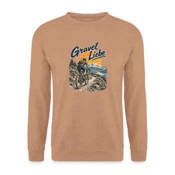 Gravel Liebe Mountainbike Ride - Unisex Pullover - Mocca - Vorne - Alina (178cm) & Michal (187cm)