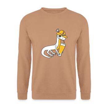 eidechse bier bayern alkohol saufen pa - Unisex Pullover - Mocca - Vorne - Alina (178cm) & Michal (187cm)