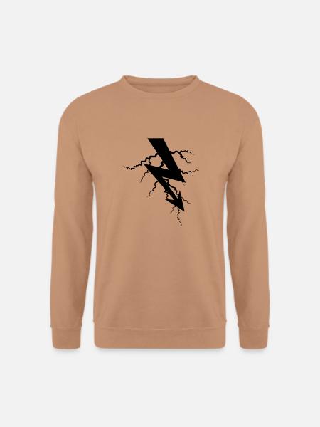 charge symbol electric lightning current energy strong - Unisex Sweatshirt - mocha