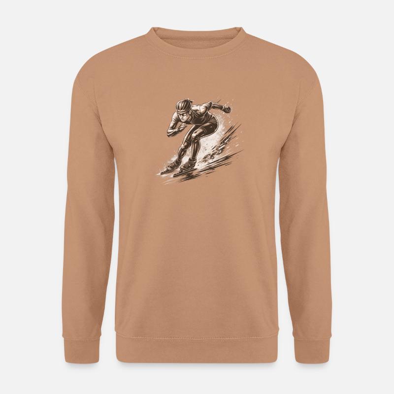 Speed skaters in full dynamics - Unisex Sweatshirt - mocha
