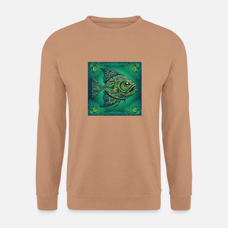 Piranha Fisch Allesfresser - Unisex Pullover - Mocca