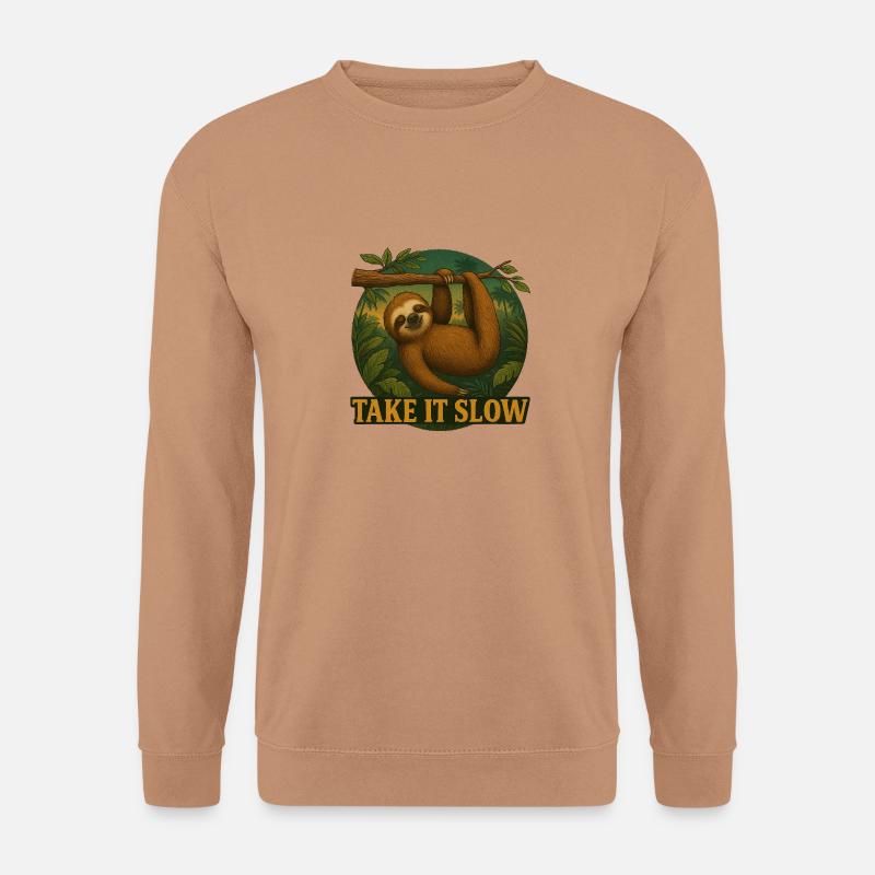 Take It Slow – Faultier Relax - Unisex Pullover - Mocca