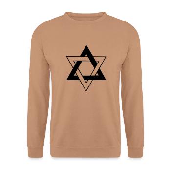 Jewish star David seal of Solomon jewish symbol - Unisex Sweatshirt - mocha - Front - Alina (178cm) & Michal (187cm)