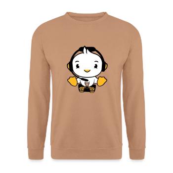 Duck Gamer Gaming Controller Casque Console Jeu - Sweat-shirt Unisexe - moka - Devant - Alina (178cm) & Michal (187cm)
