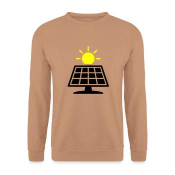 Photovoltaic System Solar Panels - Unisex Sweatshirt - mocha - Front - Alina (178cm) & Michal (187cm)