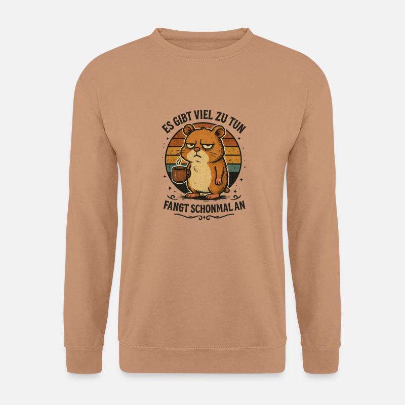 Lustiger Hamster Kaffee schlechte Laune - Unisex Pullover - Mocca