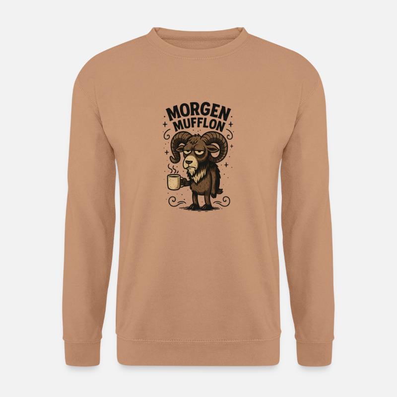 Lustiges Morgen Mufflon Morgenmuffel Kaffee - Unisex Pullover - Mocca