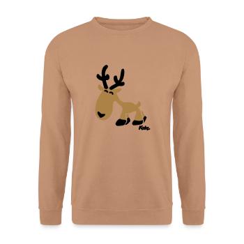 Rentier Rudi (c) - Unisex Sweatshirt - mocha - Front - Alina (178cm) & Michal (187cm)