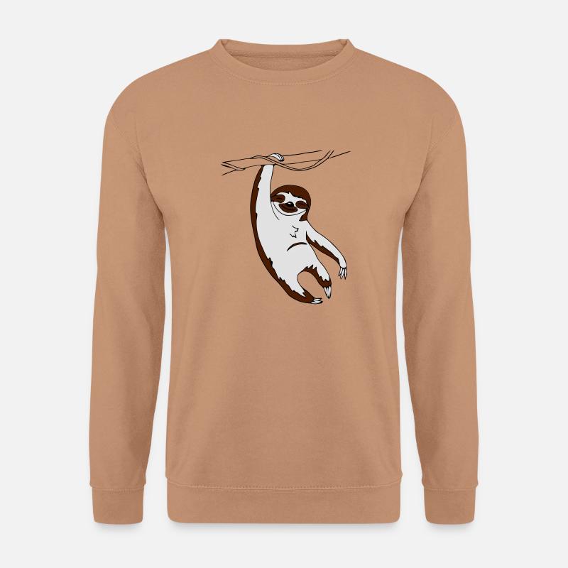 Faultier hängend am Baum - Unisex Pullover - Mocca