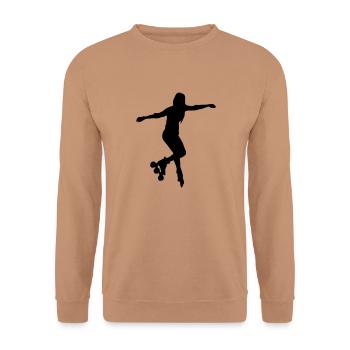 inline skates girl - Unisex Pullover - Mocca - Vorne - Alina (178cm) & Michal (187cm)