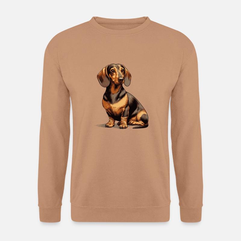 Sitzender Dackel - Unisex Pullover - Mocca