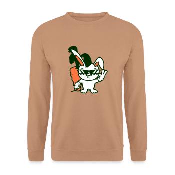 Bunny Big Huge Carrot Carrot Sunglasses Cool - Unisex Sweatshirt - mocha - Front - Alina (178cm) & Michal (187cm)