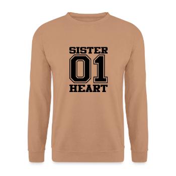 sister 01 schwarz - Unisex Pullover - Mocca - Vorne - Alina (178cm) & Michal (187cm)