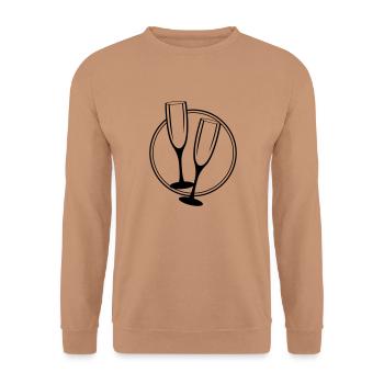sekt glaeser - Unisex Pullover - Mocca - Vorne - Alina (178cm) & Michal (187cm)