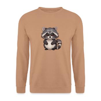 Total niedlicher Waschbär - Unisex Pullover - Mocca - Vorne - Alina (178cm) & Michal (187cm)