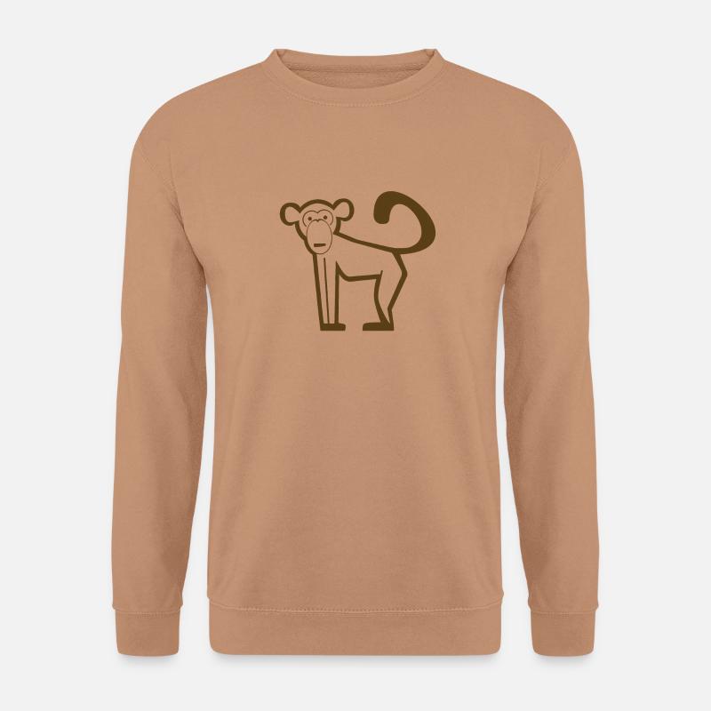 Affe, Primaten, Evolution, Icon, Zoo, Zirkus - Unisex Pullover - Mocca
