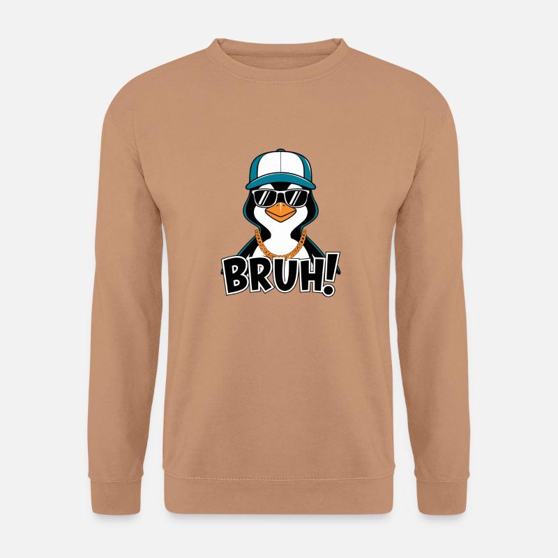PINGUINS BRUH - Unisex Pullover - Mocca