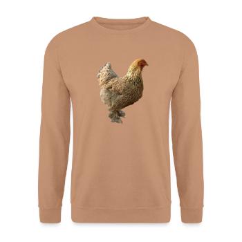 Poulet - Sweat-shirt Unisexe - moka - Devant - Alina (178cm) & Michal (187cm)