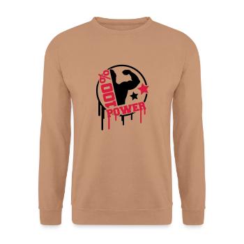 power_100_splat_co2 - Sweat-shirt Unisexe - moka - Devant - Alina (178cm) & Michal (187cm)