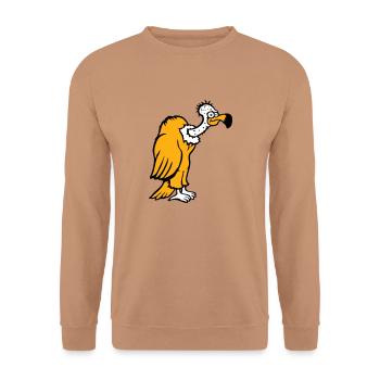 Geier Aasfresser Vogel lustig Geiern Aasgeier Spaß - Unisex Pullover - Mocca - Vorne - Alina (178cm) & Michal (187cm)